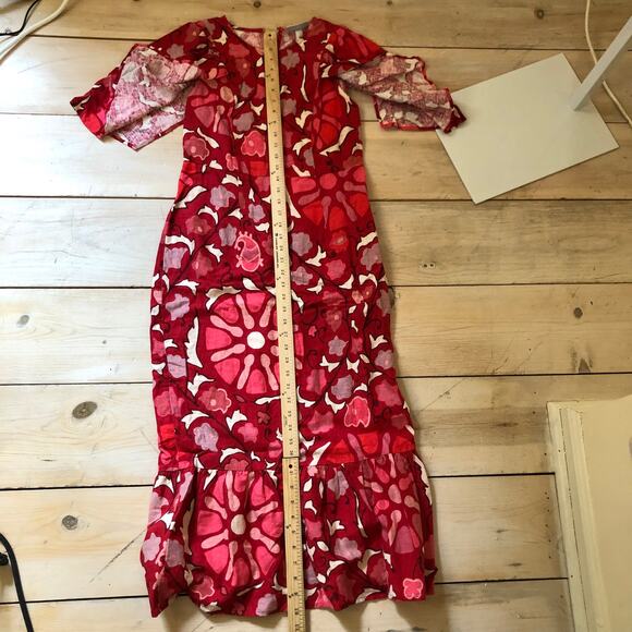 Rhode x Target NWT Women's Large Zinnia Floral Print Bell Sleeve Midi Dress 8 - Picture 12 of 13